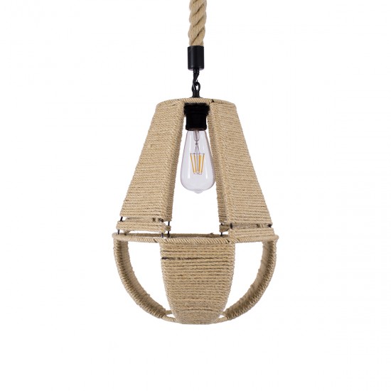 GLOBOSTAR® POLIA 01608 Boho Κρεμαστό Φωτιστικό Οροφής με Ντουί 1 x E27 AC 220-240V IP20 - Μπεζ - Μ30 x Π30 x Y42cm GLOBOSTAR® POLIA 01608 Boho Κρεμαστό Φωτιστικό Οροφής με Ντουί 1 x E27 AC 220-240V IP20 - Μπεζ - Μ30 x Π30 x Y42cm