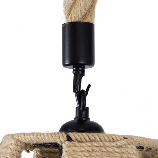 GLOBOSTAR® POLIA 01608 Boho Κρεμαστό Φωτιστικό Οροφής με Ντουί 1 x E27 AC 220-240V IP20 - Μπεζ - Μ30 x Π30 x Y42cm GLOBOSTAR® POLIA 01608 Boho Κρεμαστό Φωτιστικό Οροφής με Ντουί 1 x E27 AC 220-240V IP20 - Μπεζ - Μ30 x Π30 x Y42cm
