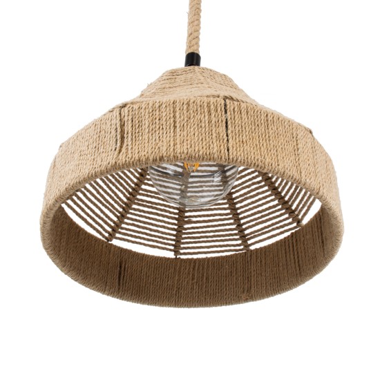 GLOBOSTAR® DOGMA 01609 Boho Κρεμαστό Φωτιστικό Οροφής με Ντουί 1 x E27 AC 220-240V IP20 - Μπεζ - Μ38 x Π38 x Υ28cm