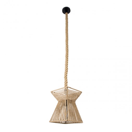 GLOBOSTAR® ROUGE 01611 Boho Κρεμαστό Φωτιστικό Οροφής με Ντουί 1 x E27 AC 220-240V IP20 - Μπεζ - Μ21 x Π21 x Y27cm GLOBOSTAR® ROUGE 01611 Boho Κρεμαστό Φωτιστικό Οροφής με Ντουί 1 x E27 AC 220-240V IP20 - Μπεζ - Μ21 x Π21 x Y27cm