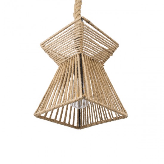 GLOBOSTAR® ROUGE 01611 Boho Κρεμαστό Φωτιστικό Οροφής με Ντουί 1 x E27 AC 220-240V IP20 - Μπεζ - Μ21 x Π21 x Y27cm GLOBOSTAR® ROUGE 01611 Boho Κρεμαστό Φωτιστικό Οροφής με Ντουί 1 x E27 AC 220-240V IP20 - Μπεζ - Μ21 x Π21 x Y27cm