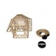 GLOBOSTAR® SPIKY 01613 Boho Κρεμαστό Φωτιστικό Οροφής με Ντουί 1 x E27 AC 220-240V IP20 - Μπεζ - Μ43 x Π43 x Y28cm