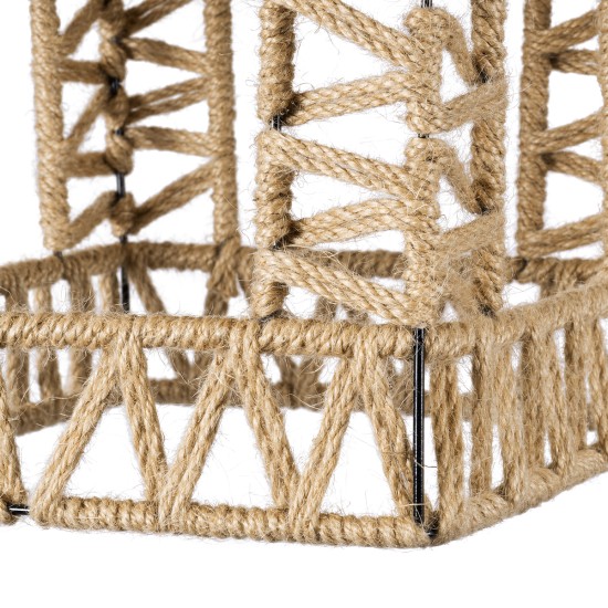 GLOBOSTAR® SPIKY 01613 Boho Κρεμαστό Φωτιστικό Οροφής με Ντουί 1 x E27 AC 220-240V IP20 - Μπεζ - Μ43 x Π43 x Y28cm