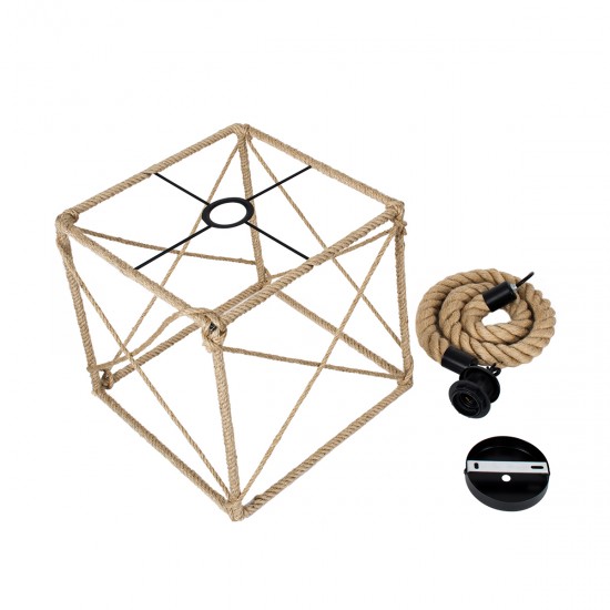 GLOBOSTAR® POLISHED 01616 Vintage Κρεμαστό Φωτιστικό Οροφής με Ντουί 1 x E27 AC 220-240V IP20 - Μαύρο & Μπεζ - Μ30 x Π30 x Υ30cm GLOBOSTAR® POLISHED 01616 Vintage Κρεμαστό Φωτιστικό Οροφής με Ντουί 1 x E27 AC 220-240V IP20 - Μαύρο & Μπεζ - Μ30 x Π30 x Υ30cm