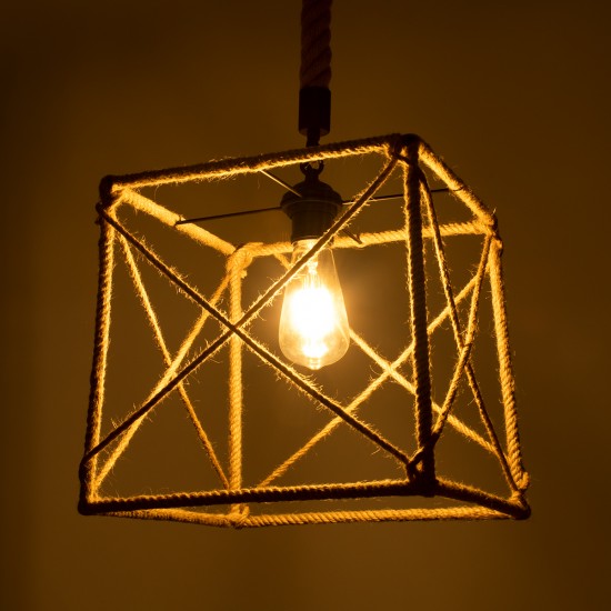 GLOBOSTAR® POLISHED 01616 Vintage Κρεμαστό Φωτιστικό Οροφής με Ντουί 1 x E27 AC 220-240V IP20 - Μαύρο & Μπεζ - Μ30 x Π30 x Υ30cm GLOBOSTAR® POLISHED 01616 Vintage Κρεμαστό Φωτιστικό Οροφής με Ντουί 1 x E27 AC 220-240V IP20 - Μαύρο & Μπεζ - Μ30 x Π30 x Υ30cm