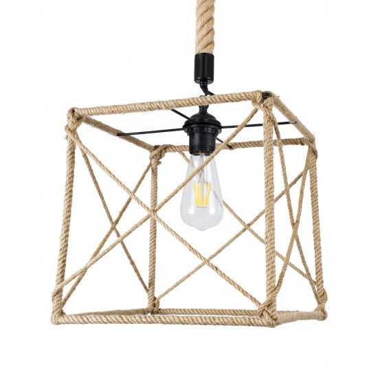 GLOBOSTAR® POLISHED 01616 Vintage Κρεμαστό Φωτιστικό Οροφής με Ντουί 1 x E27 AC 220-240V IP20 - Μαύρο & Μπεζ - Μ30 x Π30 x Υ30cm GLOBOSTAR® POLISHED 01616 Vintage Κρεμαστό Φωτιστικό Οροφής με Ντουί 1 x E27 AC 220-240V IP20 - Μαύρο & Μπεζ - Μ30 x Π30 x Υ30cm