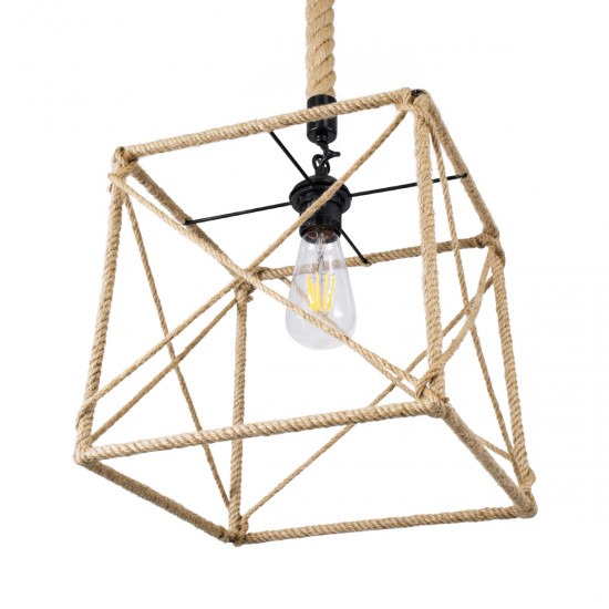 GLOBOSTAR® POLISHED 01616 Vintage Κρεμαστό Φωτιστικό Οροφής με Ντουί 1 x E27 AC 220-240V IP20 - Μαύρο & Μπεζ - Μ30 x Π30 x Υ30cm GLOBOSTAR® POLISHED 01616 Vintage Κρεμαστό Φωτιστικό Οροφής με Ντουί 1 x E27 AC 220-240V IP20 - Μαύρο & Μπεζ - Μ30 x Π30 x Υ30cm
