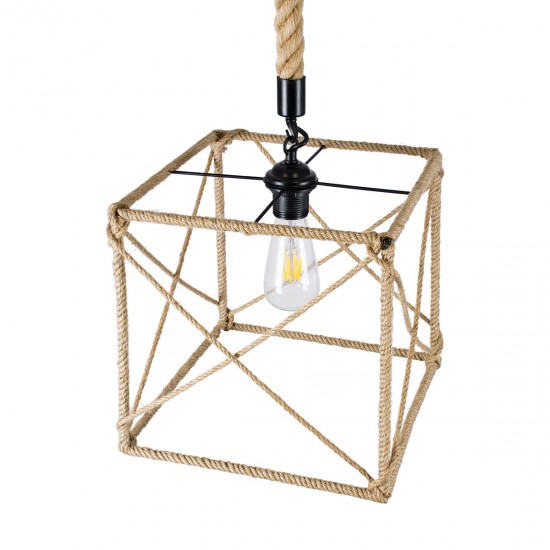 GLOBOSTAR® POLISHED 01616 Vintage Κρεμαστό Φωτιστικό Οροφής με Ντουί 1 x E27 AC 220-240V IP20 - Μαύρο & Μπεζ - Μ30 x Π30 x Υ30cm GLOBOSTAR® POLISHED 01616 Vintage Κρεμαστό Φωτιστικό Οροφής με Ντουί 1 x E27 AC 220-240V IP20 - Μαύρο & Μπεζ - Μ30 x Π30 x Υ30cm