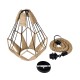 GLOBOSTAR® CONICAL 01617 Vintage Κρεμαστό Φωτιστικό Οροφής με Ντουί 1 x E27 AC 220-240V IP20 - Μαύρο & Μπεζ - Μ30 x Π30 x Υ40cm