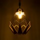 GLOBOSTAR® CONICAL 01617 Vintage Κρεμαστό Φωτιστικό Οροφής με Ντουί 1 x E27 AC 220-240V IP20 - Μαύρο & Μπεζ - Μ30 x Π30 x Υ40cm