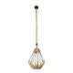 GLOBOSTAR® CONICAL 01617 Vintage Κρεμαστό Φωτιστικό Οροφής με Ντουί 1 x E27 AC 220-240V IP20 - Μαύρο & Μπεζ - Μ30 x Π30 x Υ40cm
