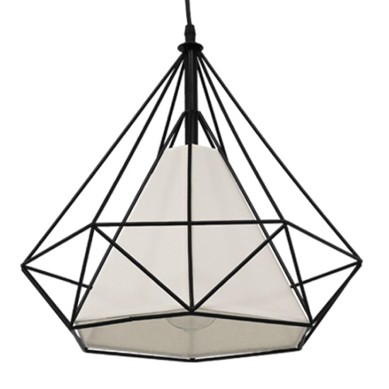 GLOBOSTAR® KAIRI 01618 Μοντέρνο Κρεμαστό Φωτιστικό Οροφής με Ντουί 1 x E27 AC 220-240V IP20 - Μαύρο & Λευκό - Μ38 x Π38 x Υ39cm GLOBOSTAR® KAIRI 01618 Μοντέρνο Κρεμαστό Φωτιστικό Οροφής με Ντουί 1 x E27 AC 220-240V IP20 - Μαύρο & Λευκό - Μ38 x Π38 x Υ39cm
