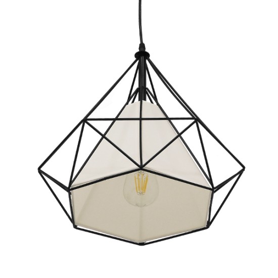 GLOBOSTAR® KAIRI 01618 Μοντέρνο Κρεμαστό Φωτιστικό Οροφής με Ντουί 1 x E27 AC 220-240V IP20 - Μαύρο & Λευκό - Μ38 x Π38 x Υ39cm GLOBOSTAR® KAIRI 01618 Μοντέρνο Κρεμαστό Φωτιστικό Οροφής με Ντουί 1 x E27 AC 220-240V IP20 - Μαύρο & Λευκό - Μ38 x Π38 x Υ39cm