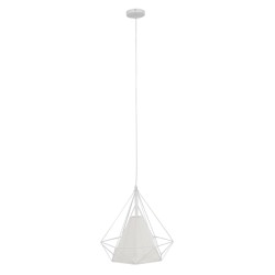 GLOBOSTAR® KAIRI 01619 Μοντέρνο Κρεμαστό Φωτιστικό Οροφής με Ντουί 1 x E27 AC 220-240V IP20 - Λευκό - Μ38 x Π38 x Υ39cm
