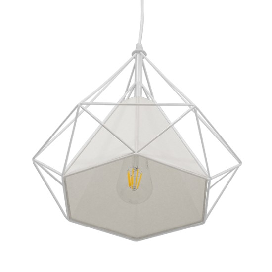 GLOBOSTAR® KAIRI 01619 Μοντέρνο Κρεμαστό Φωτιστικό Οροφής με Ντουί 1 x E27 AC 220-240V IP20 - Λευκό - Μ38 x Π38 x Υ39cm GLOBOSTAR® KAIRI 01619 Μοντέρνο Κρεμαστό Φωτιστικό Οροφής με Ντουί 1 x E27 AC 220-240V IP20 - Λευκό - Μ38 x Π38 x Υ39cm