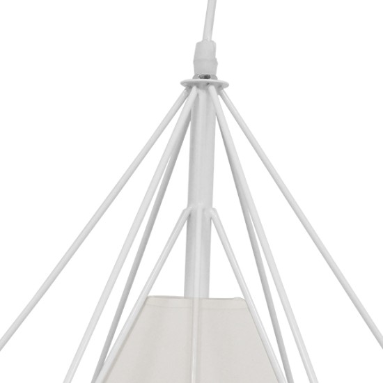 GLOBOSTAR® KAIRI 01619 Μοντέρνο Κρεμαστό Φωτιστικό Οροφής με Ντουί 1 x E27 AC 220-240V IP20 - Λευκό - Μ38 x Π38 x Υ39cm GLOBOSTAR® KAIRI 01619 Μοντέρνο Κρεμαστό Φωτιστικό Οροφής με Ντουί 1 x E27 AC 220-240V IP20 - Λευκό - Μ38 x Π38 x Υ39cm
