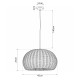 GLOBOSTAR® DE LA MER 01624 Boho Κρεμαστό Φωτιστικό Οροφής με Ντουί 3 x E27 AC 220-240V IP20 - Μπεζ - Μ45 x Π45 x Υ24cm