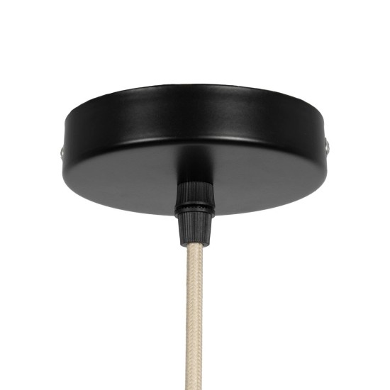 GLOBOSTAR® DE LA MER 01624 Boho Κρεμαστό Φωτιστικό Οροφής με Ντουί 3 x E27 AC 220-240V IP20 - Μπεζ - Μ45 x Π45 x Υ24cm