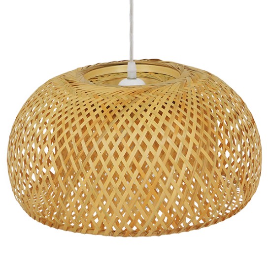 GLOBOSTAR® SAN TROPEZ 01626 Boho Κρεμαστό Φωτιστικό Οροφής με Ντουί 1 x E27 AC 220-240V IP20 - Μπεζ - Μ38 x Π38 x Υ22cm