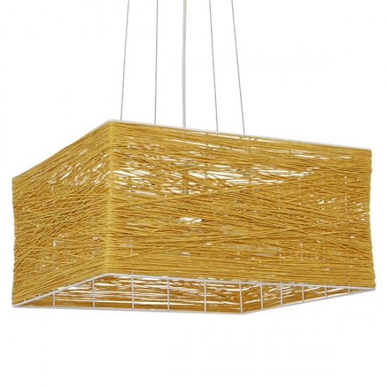 GLOBOSTAR® INCASS 01629 Vintage Κρεμαστό Φωτιστικό Οροφής με Ντουί 5 x E27 AC 220-240V IP20 - Μπεζ - Μ40 x Π40 x Υ22.5cm