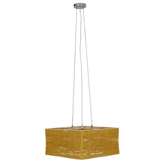 GLOBOSTAR® INCASS 01629 Vintage Κρεμαστό Φωτιστικό Οροφής με Ντουί 5 x E27 AC 220-240V IP20 - Μπεζ - Μ40 x Π40 x Υ22.5cm