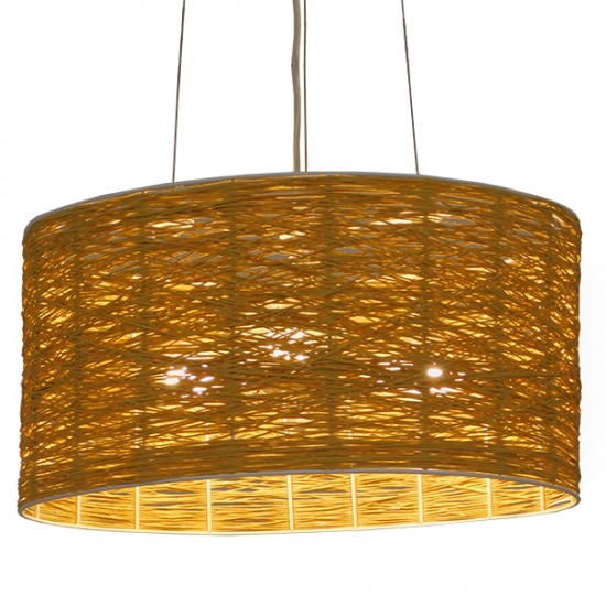 GLOBOSTAR® INCASS 01630 Vintage Κρεμαστό Φωτιστικό Οροφής με Ντουί 3 x E27 AC 220-240V IP20 - Μπεζ - Μ40 x Π40 x Υ22cm