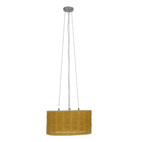 GLOBOSTAR® INCASS 01630 Vintage Κρεμαστό Φωτιστικό Οροφής με Ντουί 3 x E27 AC 220-240V IP20 - Μπεζ - Μ40 x Π40 x Υ22cm