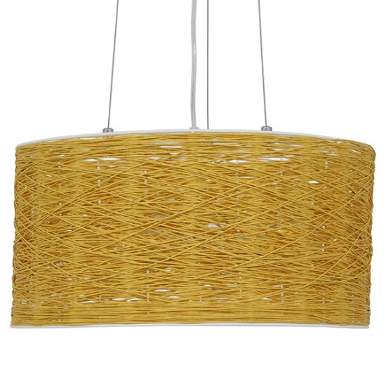 GLOBOSTAR® INCASS 01630 Vintage Κρεμαστό Φωτιστικό Οροφής με Ντουί 3 x E27 AC 220-240V IP20 - Μπεζ - Μ40 x Π40 x Υ22cm