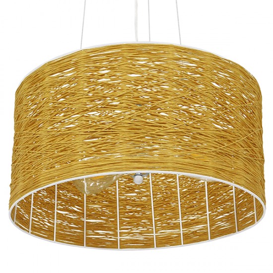 GLOBOSTAR® INCASS 01630 Vintage Κρεμαστό Φωτιστικό Οροφής με Ντουί 3 x E27 AC 220-240V IP20 - Μπεζ - Μ40 x Π40 x Υ22cm