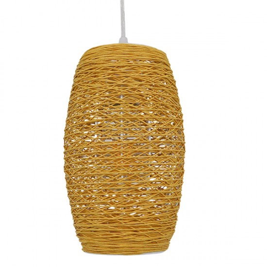 GLOBOSTAR® INCASS 01631 Vintage Κρεμαστό Φωτιστικό Οροφής με Ντουί 1 x E27 AC 220-240V IP20 - Μπεζ - Μ15 x Π15 x Υ25cm GLOBOSTAR® INCASS 01631 Vintage Κρεμαστό Φωτιστικό Οροφής με Ντουί 1 x E27 AC 220-240V IP20 - Μπεζ - Μ15 x Π15 x Υ25cm