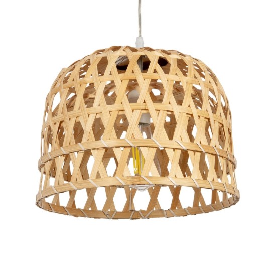 GLOBOSTAR® MANGEA 01634 Boho Κρεμαστό Φωτιστικό Οροφής με Ντουί 1 x E27 AC 220-240V IP20 - Μπεζ - Μ33 x Π33 x Υ27cm