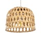 GLOBOSTAR® MANGEA 01634 Boho Κρεμαστό Φωτιστικό Οροφής με Ντουί 1 x E27 AC 220-240V IP20 - Μπεζ - Μ33 x Π33 x Υ27cm