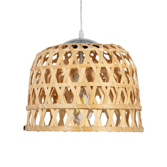 GLOBOSTAR® MANGEA 01634 Boho Κρεμαστό Φωτιστικό Οροφής με Ντουί 1 x E27 AC 220-240V IP20 - Μπεζ - Μ33 x Π33 x Υ27cm