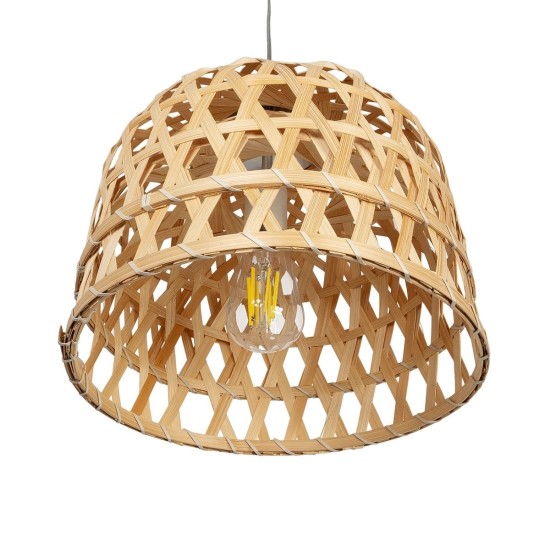 GLOBOSTAR® MANGEA 01634 Boho Κρεμαστό Φωτιστικό Οροφής με Ντουί 1 x E27 AC 220-240V IP20 - Μπεζ - Μ33 x Π33 x Υ27cm
