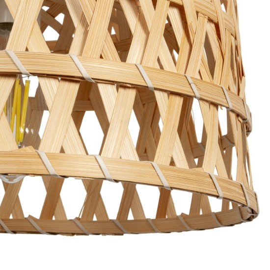 GLOBOSTAR® MANGEA 01634 Boho Κρεμαστό Φωτιστικό Οροφής με Ντουί 1 x E27 AC 220-240V IP20 - Μπεζ - Μ33 x Π33 x Υ27cm