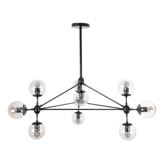 GLOBOSTAR® SENTINEL 01636 Μοντέρνο Φωτιστικό Οροφής με Ντουί 10 x E27 AC 220-240V IP20 - Μαύρο & Διάφανο - Μ105 x Π80 x Υ90cm GLOBOSTAR® SENTINEL 01636 Μοντέρνο Φωτιστικό Οροφής με Ντουί 10 x E27 AC 220-240V IP20 - Μαύρο & Διάφανο - Μ105 x Π80 x Υ90cm