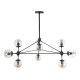 GLOBOSTAR® SENTINEL 01636 Μοντέρνο Φωτιστικό Οροφής με Ντουί 10 x E27 AC 220-240V IP20 - Μαύρο & Διάφανο - Μ105 x Π80 x Υ90cm GLOBOSTAR® SENTINEL 01636 Μοντέρνο Φωτιστικό Οροφής με Ντουί 10 x E27 AC 220-240V IP20 - Μαύρο & Διάφανο - Μ105 x Π80 x Υ90cm