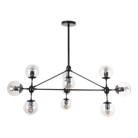 GLOBOSTAR® SENTINEL 01636 Μοντέρνο Φωτιστικό Οροφής με Ντουί 10 x E27 AC 220-240V IP20 - Μαύρο & Διάφανο - Μ105 x Π80 x Υ90cm GLOBOSTAR® SENTINEL 01636 Μοντέρνο Φωτιστικό Οροφής με Ντουί 10 x E27 AC 220-240V IP20 - Μαύρο & Διάφανο - Μ105 x Π80 x Υ90cm