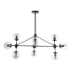 GLOBOSTAR® SENTINEL 01636 Μοντέρνο Φωτιστικό Οροφής με Ντουί 10 x E27 AC 220-240V IP20 - Μαύρο & Διάφανο - Μ105 x Π80 x Υ90cm GLOBOSTAR® SENTINEL 01636 Μοντέρνο Φωτιστικό Οροφής με Ντουί 10 x E27 AC 220-240V IP20 - Μαύρο & Διάφανο - Μ105 x Π80 x Υ90cm