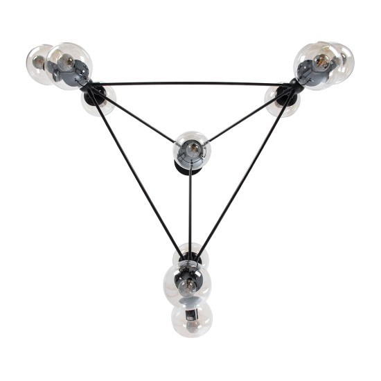 GLOBOSTAR® SENTINEL 01636 Μοντέρνο Φωτιστικό Οροφής με Ντουί 10 x E27 AC 220-240V IP20 - Μαύρο & Διάφανο - Μ105 x Π80 x Υ90cm GLOBOSTAR® SENTINEL 01636 Μοντέρνο Φωτιστικό Οροφής με Ντουί 10 x E27 AC 220-240V IP20 - Μαύρο & Διάφανο - Μ105 x Π80 x Υ90cm