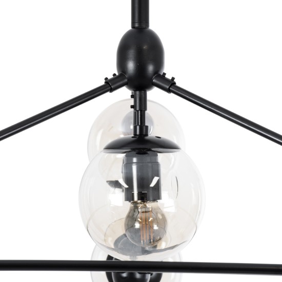 GLOBOSTAR® SENTINEL 01636 Μοντέρνο Φωτιστικό Οροφής με Ντουί 10 x E27 AC 220-240V IP20 - Μαύρο & Διάφανο - Μ105 x Π80 x Υ90cm GLOBOSTAR® SENTINEL 01636 Μοντέρνο Φωτιστικό Οροφής με Ντουί 10 x E27 AC 220-240V IP20 - Μαύρο & Διάφανο - Μ105 x Π80 x Υ90cm