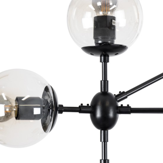 GLOBOSTAR® SENTINEL 01636 Μοντέρνο Φωτιστικό Οροφής με Ντουί 10 x E27 AC 220-240V IP20 - Μαύρο & Διάφανο - Μ105 x Π80 x Υ90cm GLOBOSTAR® SENTINEL 01636 Μοντέρνο Φωτιστικό Οροφής με Ντουί 10 x E27 AC 220-240V IP20 - Μαύρο & Διάφανο - Μ105 x Π80 x Υ90cm