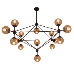 GLOBOSTAR® SENTINEL 01637 Μοντέρνο Φωτιστικό Οροφής με Ντουί 15 x E27 AC 220-240V IP20 - Μαύρο & Μελί - Μ150 x Π150 x Υ115cm GLOBOSTAR® SENTINEL 01637 Μοντέρνο Φωτιστικό Οροφής με Ντουί 15 x E27 AC 220-240V IP20 - Μαύρο & Μελί - Μ150 x Π150 x Υ115cm
