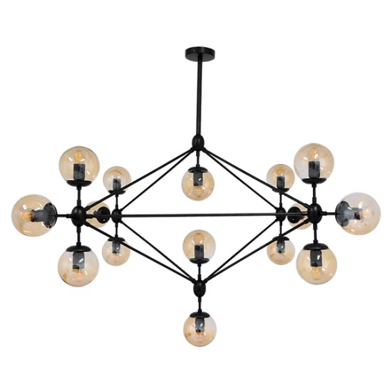 GLOBOSTAR® SENTINEL 01637 Μοντέρνο Φωτιστικό Οροφής με Ντουί 15 x E27 AC 220-240V IP20 - Μαύρο & Μελί - Μ150 x Π150 x Υ115cm GLOBOSTAR® SENTINEL 01637 Μοντέρνο Φωτιστικό Οροφής με Ντουί 15 x E27 AC 220-240V IP20 - Μαύρο & Μελί - Μ150 x Π150 x Υ115cm