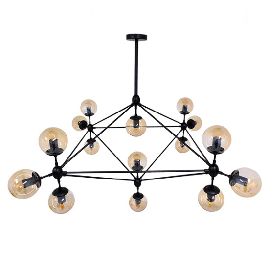 GLOBOSTAR® SENTINEL 01637 Μοντέρνο Φωτιστικό Οροφής με Ντουί 15 x E27 AC 220-240V IP20 - Μαύρο & Μελί - Μ150 x Π150 x Υ115cm GLOBOSTAR® SENTINEL 01637 Μοντέρνο Φωτιστικό Οροφής με Ντουί 15 x E27 AC 220-240V IP20 - Μαύρο & Μελί - Μ150 x Π150 x Υ115cm