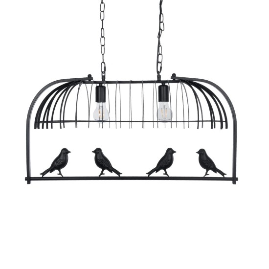 GLOBOSTAR® NEST 01643 Vintage Κρεμαστό Φωτιστικό Οροφής με Ντουί 2 x E27 AC 220-240V IP20 - Μαύρο & Πράσινο - Μ76 x Π36 x Y37cm GLOBOSTAR® NEST 01643 Vintage Κρεμαστό Φωτιστικό Οροφής με Ντουί 2 x E27 AC 220-240V IP20 - Μαύρο & Πράσινο - Μ76 x Π36 x Y37cm