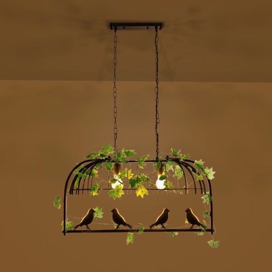 GLOBOSTAR® NEST 01643 Vintage Κρεμαστό Φωτιστικό Οροφής με Ντουί 2 x E27 AC 220-240V IP20 - Μαύρο & Πράσινο - Μ76 x Π36 x Y37cm GLOBOSTAR® NEST 01643 Vintage Κρεμαστό Φωτιστικό Οροφής με Ντουί 2 x E27 AC 220-240V IP20 - Μαύρο & Πράσινο - Μ76 x Π36 x Y37cm