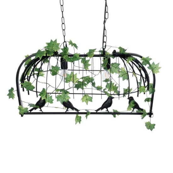 GLOBOSTAR® NEST 01643 Vintage Κρεμαστό Φωτιστικό Οροφής με Ντουί 2 x E27 AC 220-240V IP20 - Μαύρο & Πράσινο - Μ76 x Π36 x Y37cm GLOBOSTAR® NEST 01643 Vintage Κρεμαστό Φωτιστικό Οροφής με Ντουί 2 x E27 AC 220-240V IP20 - Μαύρο & Πράσινο - Μ76 x Π36 x Y37cm