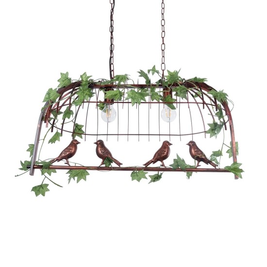 GLOBOSTAR® NEST 01645 Vintage Κρεμαστό Φωτιστικό Οροφής με Ντουί 2 x E27 AC 220-240V IP20 - Χάλκινο & Πράσινο - Μ76 x Π36 x Y37cm GLOBOSTAR® NEST 01645 Vintage Κρεμαστό Φωτιστικό Οροφής με Ντουί 2 x E27 AC 220-240V IP20 - Χάλκινο & Πράσινο - Μ76 x Π36 x Y37cm