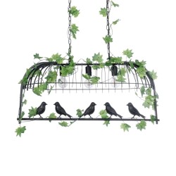 GLOBOSTAR® NEST 01646 Vintage Κρεμαστό Φωτιστικό Οροφής με Ντουί 3 x E27 AC 220-240V IP20 - Μαύρο & Πράσινο - Μ86 x Π38 x Y37cm